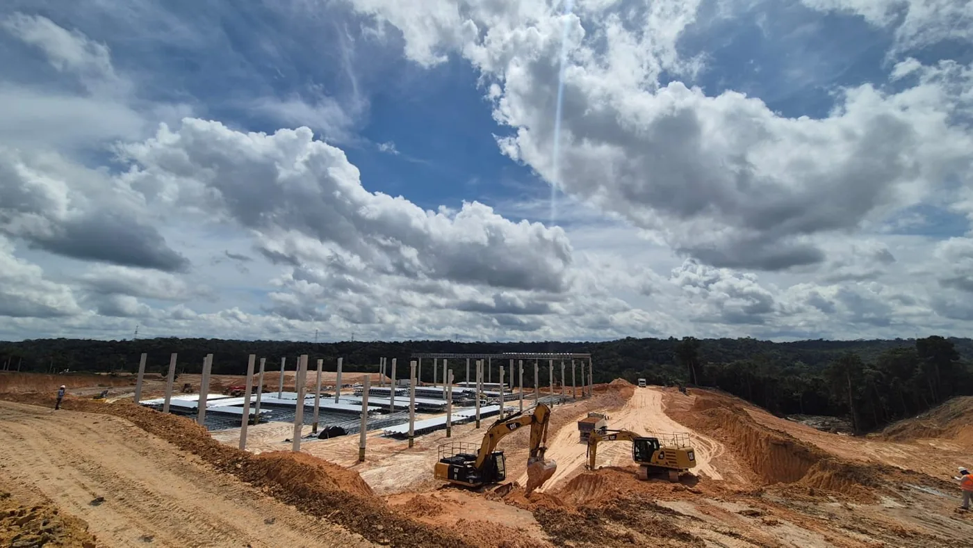 Terraplenagem em obra